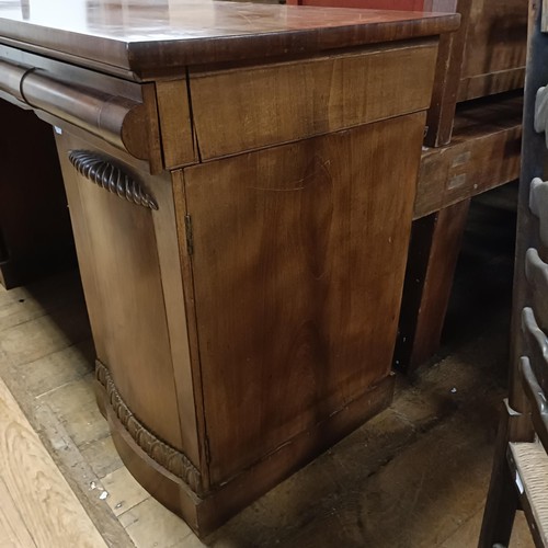 860 - A 19th century mahogany pedestal sideboard, 85 cm  wide