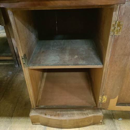 860 - A 19th century mahogany pedestal sideboard, 85 cm  wide