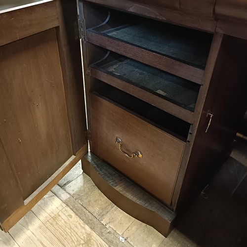 860 - A 19th century mahogany pedestal sideboard, 85 cm  wide