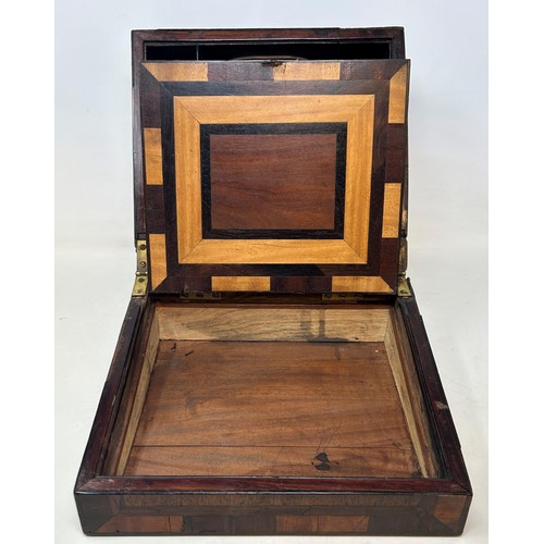 709 - A 19th century fruitwood writing box, 26 cm wide