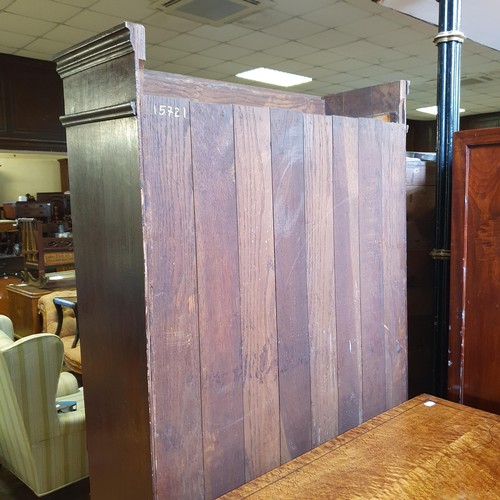 876 - An early 20th century oak bookcase, with leaded glazed panels, 180 cm high x 92 cm wide