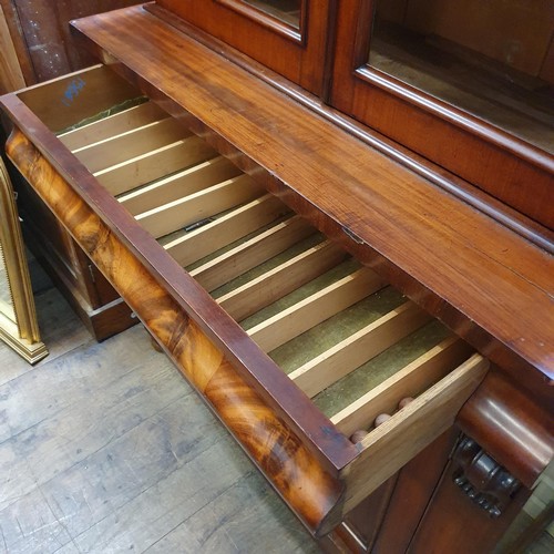 878 - A Victorian mahogany bookcase on cabinet, 110 cm wide