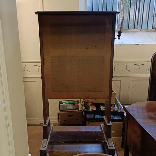 868 - A Victorian campaign style mahogany desk, 115 cm high, 58 cm wide