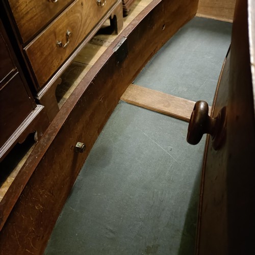 931 - A Victorian mahogany bow front chest, having two short and three long drawers, 133 cm wide