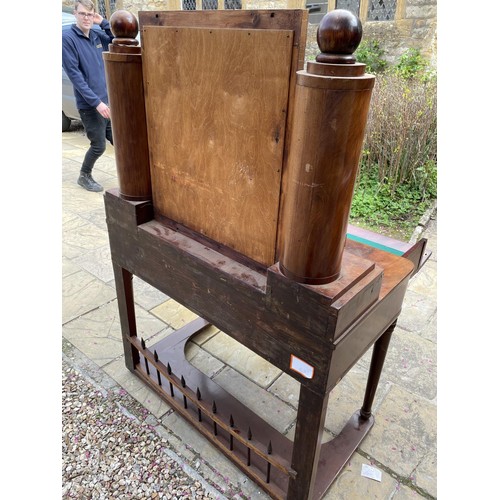 1009 - A 19th century Continental dressing table, the superstructure having two cupboard doors and two draw... 