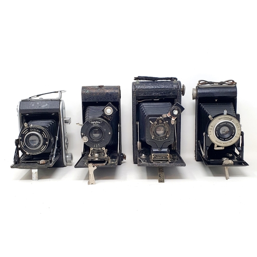 122 - An Ensign bellows camera, and three others (4)