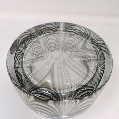 720 - An Art Glass vase, and a green glazed leaf plate (2)