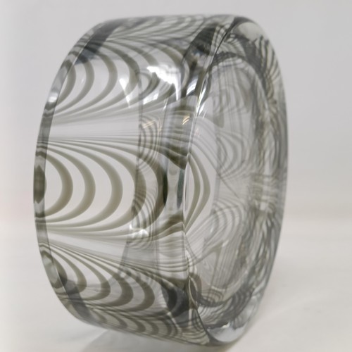 720 - An Art Glass vase, and a green glazed leaf plate (2)