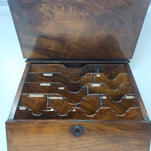 721 - A walnut stationery box, with shell handles, 40 cm wide