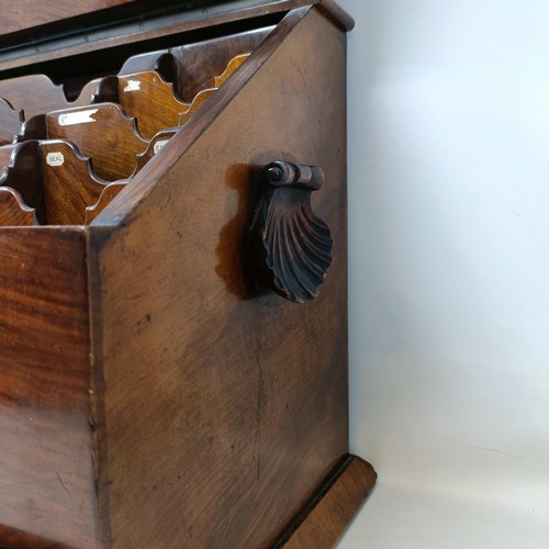 721 - A walnut stationery box, with shell handles, 40 cm wide