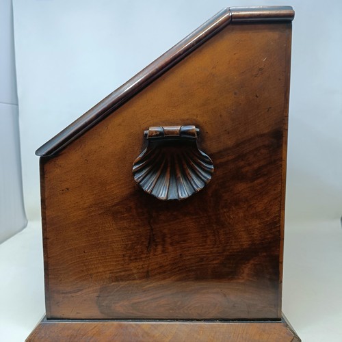 721 - A walnut stationery box, with shell handles, 40 cm wide