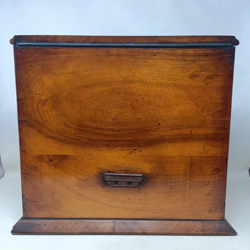 721 - A walnut stationery box, with shell handles, 40 cm wide