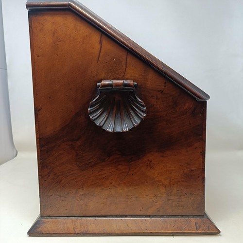 721 - A walnut stationery box, with shell handles, 40 cm wide