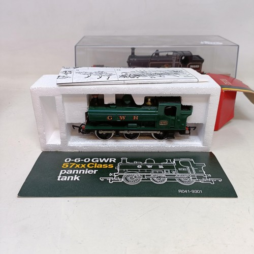 212 - A Hornby OO gauge 4-0-4 locomotive and trailer No. R157, R074, R761, R052 and R041, all boxed, and a... 