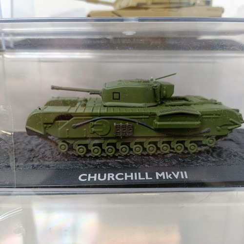 245 - A Chinese Sun Star model of a Yelloway bus, assorted other models and model tanks (box)