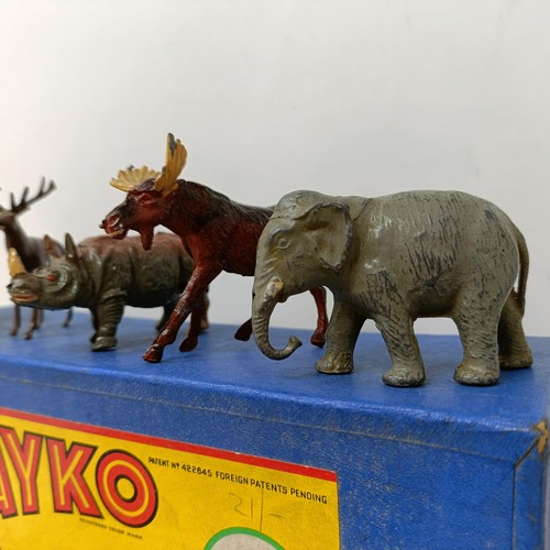 262 - A Bayco building set No. OX, two other Bayco building sets and a small collection of zoo animals (bo... 