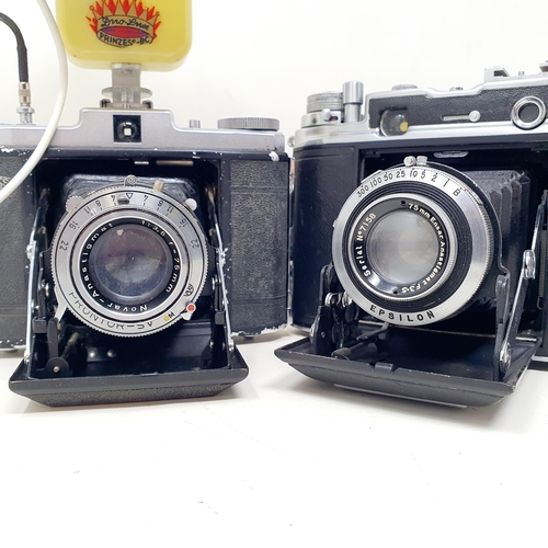 148 - A Zeiss Icon bellows camera, an Ensign Commando bellows camera, and a Ilex bellows camera (3)