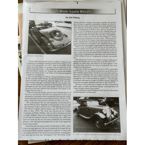 13 - 1935 Rover 14 Special Roadster
Registration number AVC 88
Chassis number 524059
Engine number 623709... 