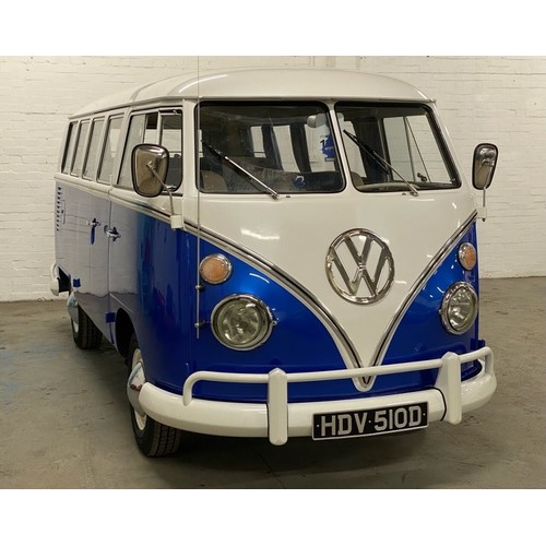 49 - 1966 VW 13 Window Deluxe Splitscreen Campervan
Registration number HDV 510D
Chassis number 256174614... 