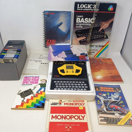 266 - A Sinclair ZX 81 computer, a Learn Basic programming pack, and assorted compact discs (box)