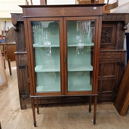 974 - An early 20th century mahogany display cabinet, 92 cm wide