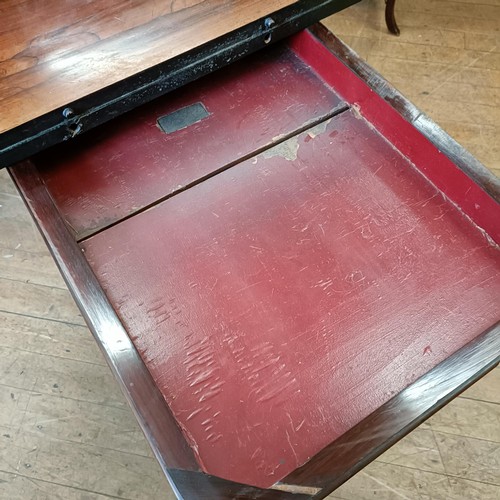 987 - A 19th century rosewood folding card table, 94 cm wide