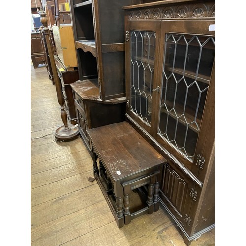 920 - An oak dresser, an oak wardrobe, two nests of tables and assorted other furniture (14)