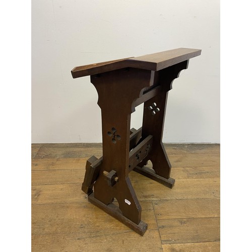 966 - A Gothic oak prayer stand, 46 cm wide