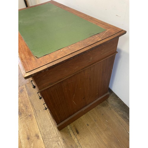 967 - A late Victorian walnut pedestal desk, 108 cm wide