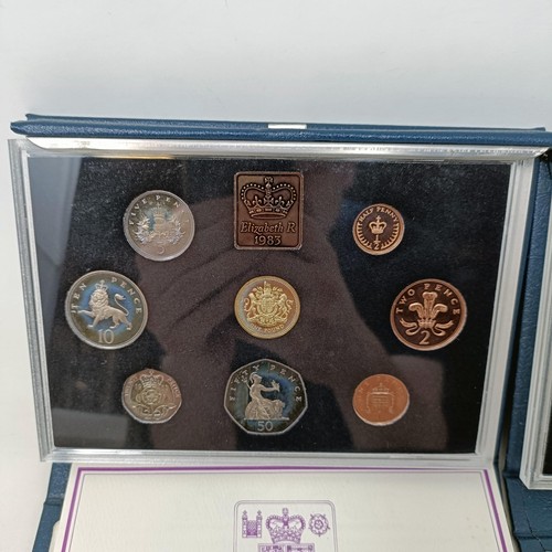 408 - A group of year proof coin sets, 1971-1983, and 1985-1986