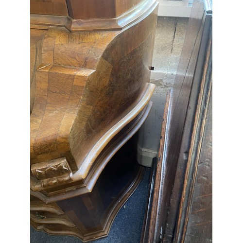 963 - An 18th century style Continental walnut bureau bookcase, 110 cm wide