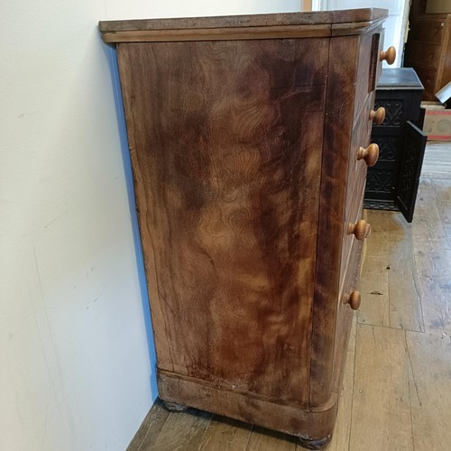 888 - A mahogany and pine chest, having two short and three long drawers, 117 cm wide