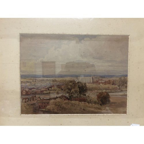 750 - 19th century, English school, Windsor Castle, watercolour, 23 x 30 cm and another of Eton College, 2... 