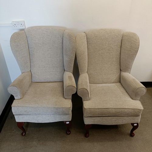 1070 - A pair of modern wingback armchairs, a nursing chair, a bed frame and a tub chair (5)