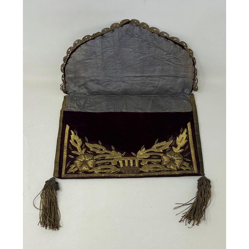 779 - An embroidered Turkish bag, 27 cm wide