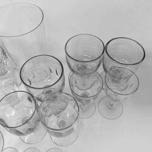 811 - An early 19th century wine glass, and assorted other glassware (box)