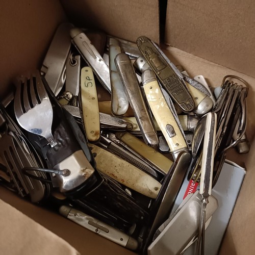 741 - Assorted penknives, and other items (box)