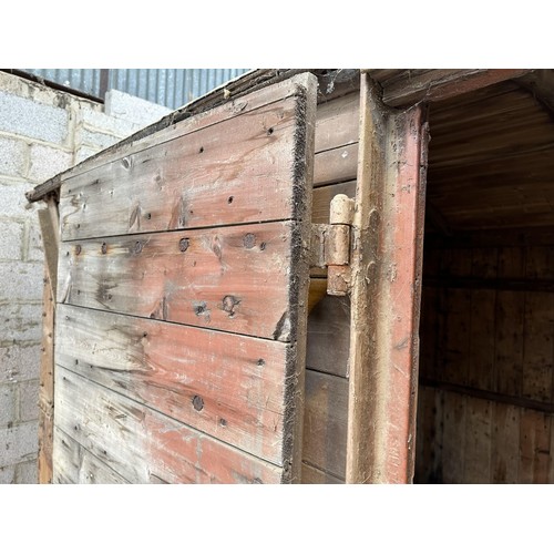 700 - A railway covered goods wagon, painted brown, approx. 17ft 6in long, 7ft 8in wide and 7ft 6in high (... 