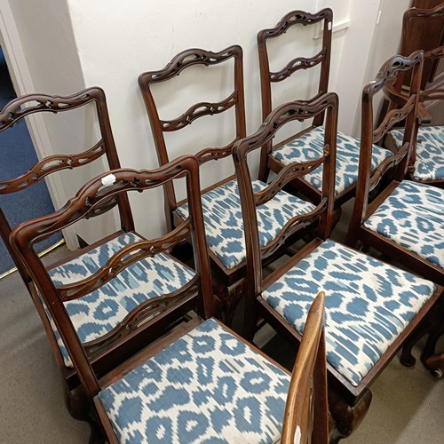 970 - A set of six ladderback dining chairs (5+1), and three other chairs (9)