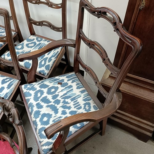 970 - A set of six ladderback dining chairs (5+1), and three other chairs (9)