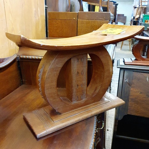 924 - Three African stools, and a student's bureau (4)