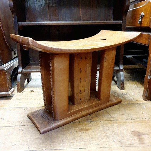 924 - Three African stools, and a student's bureau (4)