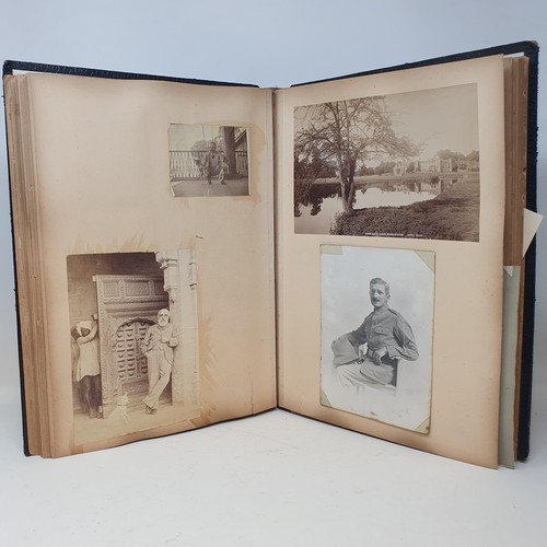 751 - A late 19th Early 20th century scrap book, two ledgers, a seating plan for a dinner of the Aeroplane... 