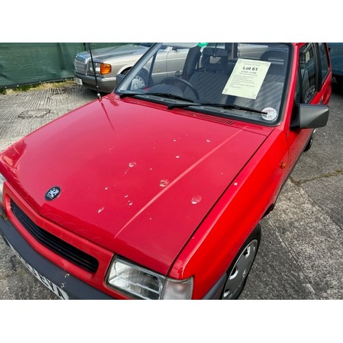 61 - 1992 Vauxhall Nova Merit
Registration number J293 EYA
Red with a grey interior
Just over 35,000 reco... 