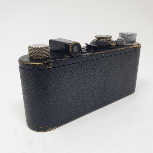 698 - A Leica 1 camera, No. 52140, in part leather case with an Elmar F=50mm 1:3.5 lens