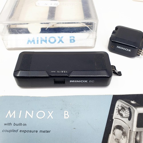 697 - A Minox B spy camera, with part of the original box, and a manual