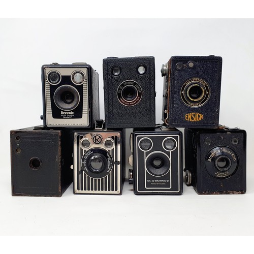 616 - An Ensign bellows camera, an Art Deco Agfa bellows camera, a Kodak bellows camera, an Ensign-Special... 