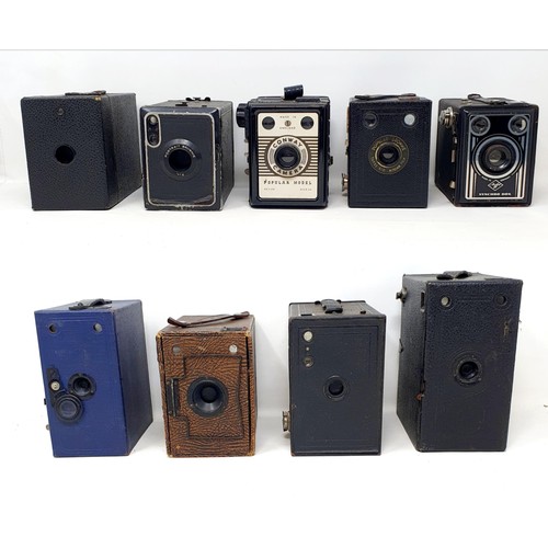 616 - An Ensign bellows camera, an Art Deco Agfa bellows camera, a Kodak bellows camera, an Ensign-Special... 