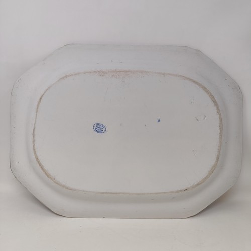 515 - A Spode blue and white Italian meat plate, 44 cm wide