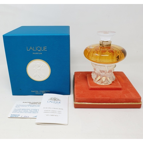 A Lalique limited edition perfume bottle, Les Sirens, 2001, with